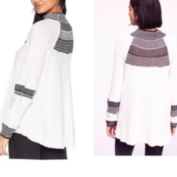 Free People Snow Day Thermal Tunic Top Knitted Sleeves - Picture 6 of 13